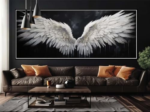 Malen Nach Zahlen Erwachsene Groß 120 X 50 cm, Malen Nach Zahlen Mysterium Flügel Paint by Numbers Adult, Acrylfarben Leinwand Malen-Nach-Zahlen Anfänger, für Home Wand Dekor, [Ohne Rahmen]-YH293