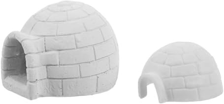 ERINGOGO Miniatur Eishäuser Satz Mikro Iglu Figuren Aus Kunstharz Realistische Schneelandschaft Deko Für Puppenhaus Selbstgemacht Winter Szene Kompakt Und Tragbar