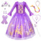 WIKITOT Robe de princesse violette pour fille (taille M)