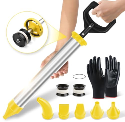 BQHRJG Jointoyeuse 5 en 1 - Pistolet Joint Est Fabriqué en Acier Inoxydable. Pistolet à Ciment Est Utilisé pour Combler Les Fissures. Pistolets à Calfeutrer Sont Fournis avec Une Paire de Gants.