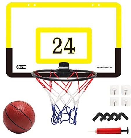 Basketball Hoop Indoor - Over Door Basketball Hoop, Minii Basketball Hoop Set | Indoor Hoop Wall Mounted Basketball Toy with Ball, Door Basketball Hoop Set for Kids Adults Indoor Games