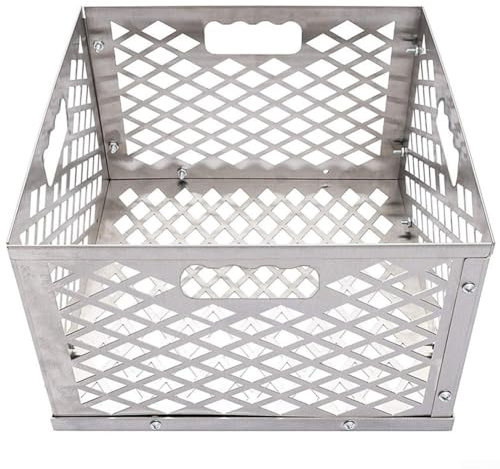 12 Inch Charcoal Firebox Basket for Oklahoma Offset Grill BBQ Accessories for Long Lasting Use Heavy Duty 12 X 12 X 7.5 Fire Basket for Oklahoma Smokers
