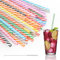 Lanovuto 60 Cannucce Plastica Riutilizzabili, Cannuccia in Plastica con Spazzola per Cannuccia, Cannucce Bubble Tea, per Frullati, Succhi di Frutta, Cocktail (23 cm x 7 mm)