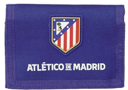 safta ATLÉTICO DE Madrid Geldbörse mit Kopfteil, Brieftasche, Geldbörse, bequem und vielseitig, Qualität und Widerstandsfähigkeit, 12,5 x 9,5 cm, Rot/Blau/Weiß, M, Casual