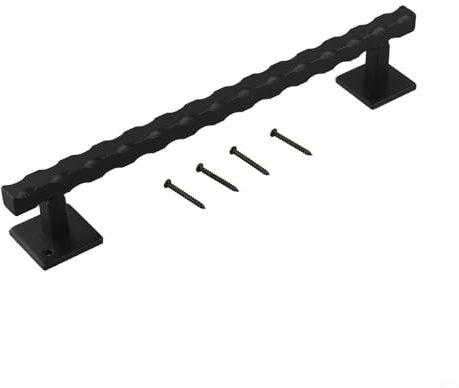 WIIYENA Grande poignée de porte coulissante robuste de 30,5 cm en fer forgé pour intérieur et extérieur pour portes, abris de jardin, garages, armoires