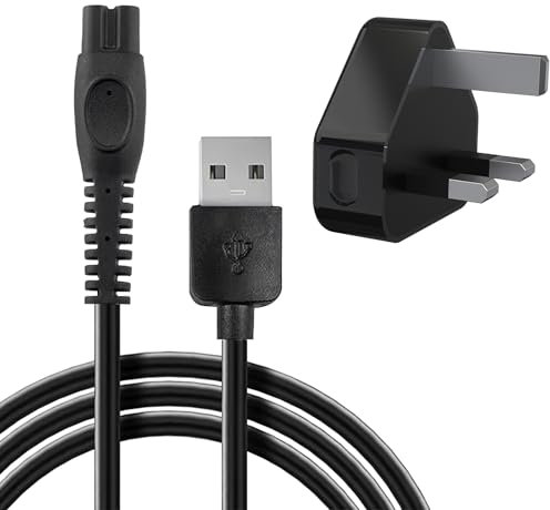 5V Charger Compatible with Philips One Blade, USB-A Charging Cable with Plug, Shaver Charger Cable for QP2834 QP2824 QP2724 QP2734 S7887 S3243 MG5910 MG7910 QP1924 3000X 3000 5000X 5000 7000 9000