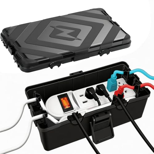 Mittelgroße Außen-Abzweigdose Wetterfest IP54, Wasserdichte Elektronikbox mit 6 Kabeleingängen, Schutzbox für Verlängerungskabel, Zeitschaltuhren, Steckdosen & Weihnachtsbeleuchtung