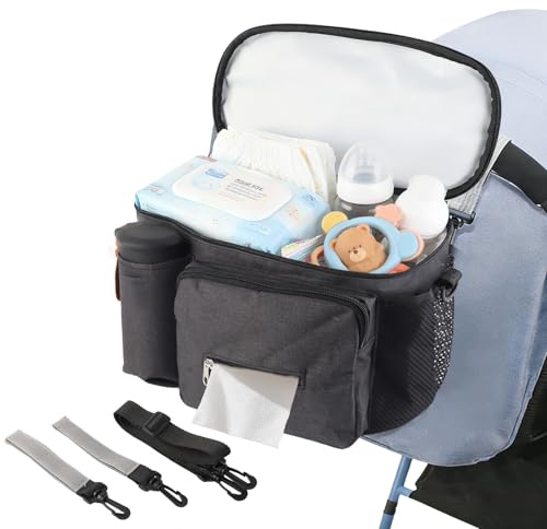 FEMONGY Borsa passeggino di grande capacità, Borsa passeggino universale, Viene fornito con tracolla staccabile, Proteggere da leggeri spruzzi d'acqua