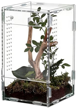 Spinnen-Terrarium - Ausbruchsicheres Habitat mit Frontöffnung,Springspinnen-Terrarium aus Acrylglas | Zur Zucht Beobachtung Klassenzimmer Zuhause Wohnzimmer Büro Tierhandlung