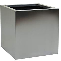 VIVANNO Pflanzkübel Würfel Edelstahl 40x40x40 cm - Wetterfest, Rostfrei, Elegantes Design