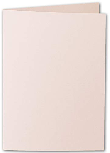 ARTOZ 50x DIN A6 Faltkarten - Apricot (Rosa) - 105 x 148 mm Karten blanko zum selbstgestalten - 220 g/m² gerippt