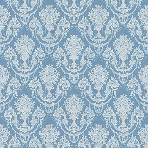 MyTinyWorld Dolls House Miniature Wallpaper Duck Egg Blue Chandelier Damask 1:12th Scale 200gsm Silk Paper 0.1mm x 304mm x 438mm Adult Fantasy TOYS_AND_GAMES