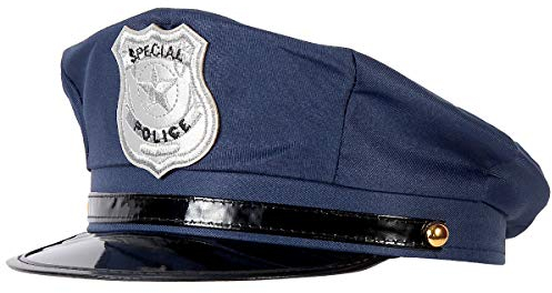 Alsino Polizeihut Polizeimütze Cap Karneval Cop Polizist Hut Fasching blau 176