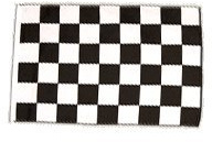 Digni® Drapeau Damier F1 30 x 45 cm avec manche et autocollant, drapeau en polyester à enfiler sur hampe pour décoration et événements