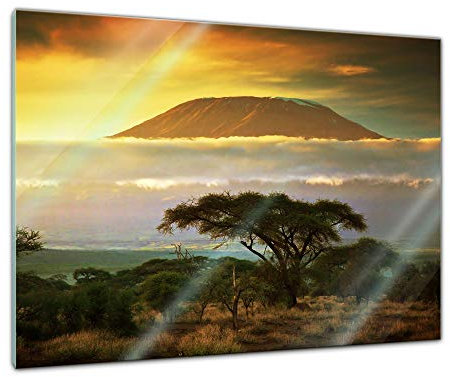Bilderdepot24 Glasbild - Kilimandscharo in Kenya - Afrika - 60x40 cm - Deko Glas - Wandbild aus Glas - Bild auf Glas - moderne Bilderdepot24 Glasbilder - Glasfoto - Echtglas