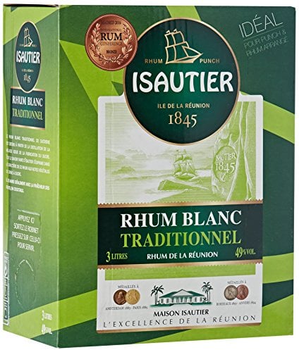Isautier - Rhum Blanc traditionnel de l'Ile de la Réunion - 49° - Bag-in-Box (1 x 3L)