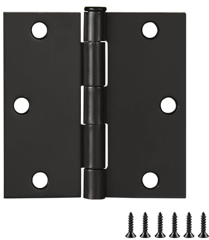 Design House 181503 Door Hinge in Oil Rubbed Bronze, 3-1/2-Inch, Square Corner, 10-Pack, 3.5 x 3.5 Standard