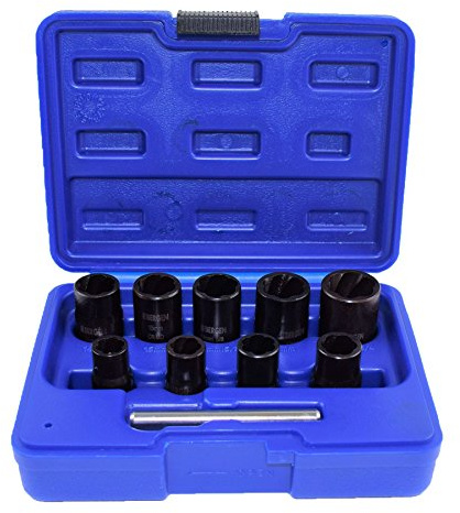 Socket Nut Bolt Stud Locking Wheel Remover Extractor Set 10-19mm 3/8 Drive