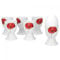 Van Well 6er Set Eierbecher Monika | rund Ø 48 mm | H 70 mm | Eierständer hoch | Egg Cup | Mohn-Blume rot | edles Porzellan-Geschirr | Gastronomie