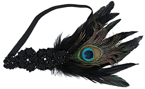 Feder Schleier Kopfschmuck, Pfau Haarband, Hochzeit Teeparty, schwarz und natürliche Farbe