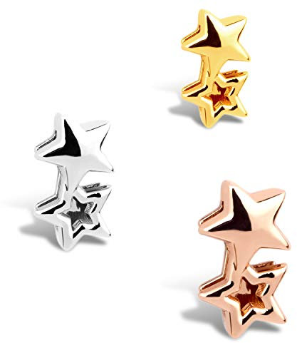 THIORA Charmband Charms | 'Sterne' Anhänger | Stars Charm | Mesh Armband Charm (Rosegold)