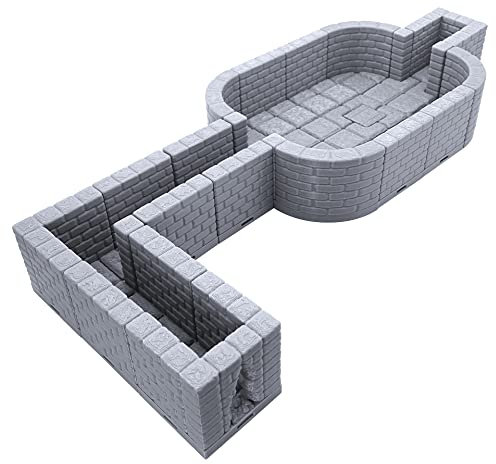 EnderToys Verschließbare Dungeon-Fliesen – Geheimraum, Terrain-Landschaft, Tischplatte, 28 mm, Miniaturen, Rollenspiel, 3D-gedruckt, lackierbar