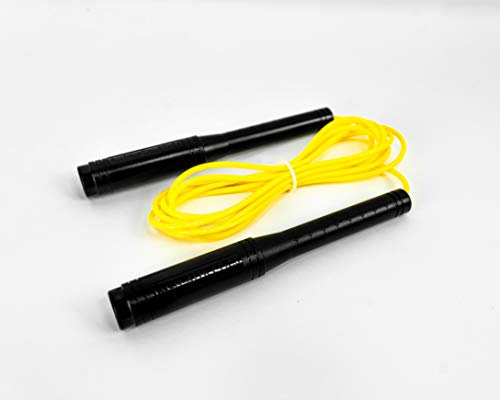 RUSH ATHLETICS ICON Freestyle-Seil – am besten für Releases, Tricks, Cardio-Fitness-Training, Perlen & PVC, verstellbar, 3 m, Gelb