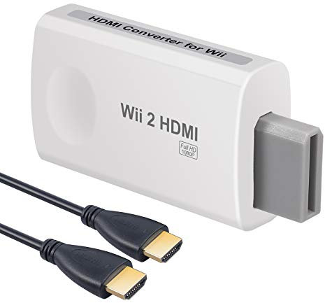 eSynic Wii to HDMI Adapter, Professional Wii to HDMI Converter Supports 1080P/720P HD HDMI Output and With 3.5MM Audio Output (With a 1M HDMI Cable) to Enjoy Great Gaming Experience