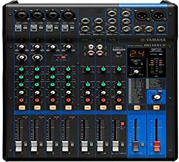 Yamaha MG10XUF Mischpult – Kompakter Mixer mit 10 Eingangskanälen, SPX-Digitaleffekten, USB-Audio-Funktionen und D-PRE-Mikrofonvorverstärkern (Fader Version)