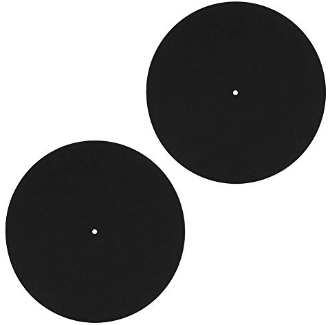 Tosuny Schallplattenmatte, 2 Stück 12-Zoll-Schallplattenspieler Plattenspieler Home Disc Schutz rutschfeste Matte Ersatzzubehör