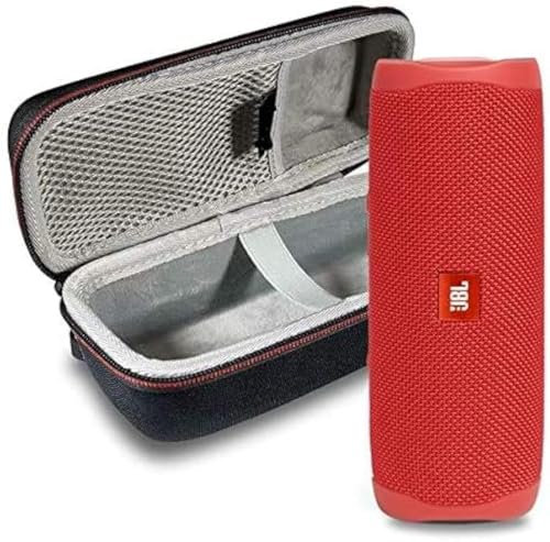 JBL Flip 5 Impermeabile Portatile Senza Fili Bluetooth Speaker Bundle con Custodia Protettiva Hardshell - Rosso