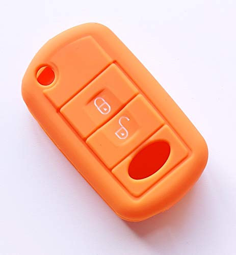 Car Remote Cover compatible With LAND ROVER DISCOVERY 3 RANGE ROVER SPORT LR3 Fob Cover 2 Button Flip Key 2 (Orange)