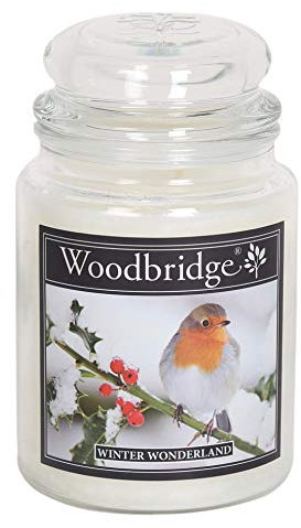 Woodbridge Große Duftkerze im Glas mit Deckel | Winter Wonderland | Duftkerze Winter | Kerzen lange Brenndauer | Raumduft für Zuhause | Kerze 2 Docht