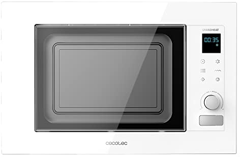 Cecotec Forno a Microonde Encastable di 21 litri con Grill Grondheat 2090 Touch White integrato. 1200 W, digitale, tattile, 8 funzioni, timer, interni con rivestimento in ceramica, bianco