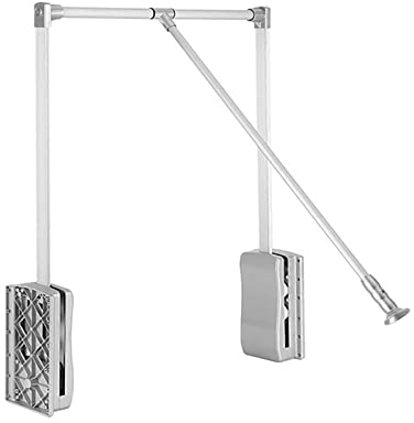 uyoyous Kleiderschrank Lift Aluminium Einstellbare 890-1210mm Schwerlast Kleiderschrank Pull Down Stangen Kleiderbügel für hängende Kleidung Kleiderschrank Lift Side Mounted Expanding Tubing