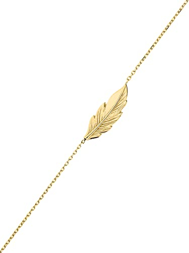 My Gold Damen Feder Armband Gold Armkette Echtes Gelbgold 375 (9 Karat) 19cm Goldarmband Aramira K-03551-G601