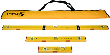 Stabila 29940 Magnetisches Wasserwaagen-Set, 121,9 cm, 61 cm und 30,5 cm, 80AS-M, mit Tragetasche