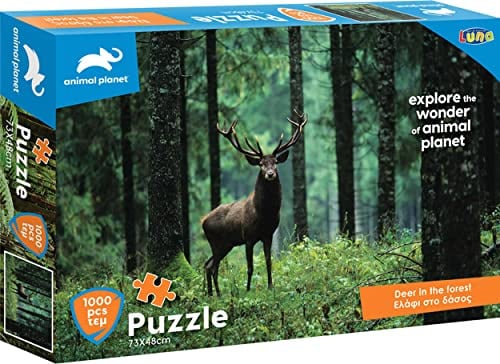 Luna Puzzle Animal Planet Tierpuzzle Hirsch im Wald 1000-tlg. Format 73 x 48 cm