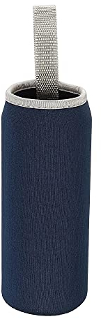 sourcing map Water Bottle Sleeve 500ml Neoprene Carrier Insulated Non Slip Protective Glass Bottles Cover with Strap for Cool or Hot Drinks, Navy Blue 2 Pack