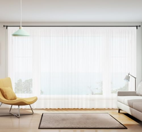 Gardinestan Gardinenvorhang mit Kräuselband Trasparent halbtransparent mit Bleiband weiße Gardinenstores Store Webstore perfekt in verschiedenen Größen (Breite 200cm Höhe 160cm (Dekobreite 100cm))