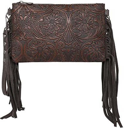 Montana West Western-Geldbörse für Damen, Crossbody-Tasche, Handgelenk-Clutch-Geldbörse, A3 Coffee, Small