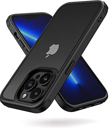 MobNano Compatible with iPhone 13 Pro 5G, Ultra Thin Hybrid Case, Soft TPU Shockproof Bumper Anti Scratch Cover for iPhone 13 Pro - Black