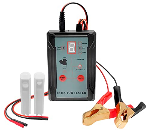 Shkalacar Automotive Fuel Injector Tester für Diagnose Reinigung von Einspritzdüsen, 12V/5V Einspritzdüsen Tester und Adapter umschaltbarer Kurzschlussschutz, DIY-Reinigungswerkzeugsätze