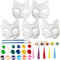 KITRDOOR 5 Stück DIY weiße Papiermaske Katze Gesicht Zellstoff blanko handbemalt Maske Persönlichkeit Design Maske für Tanz Party Festival Performance Cosplay Halloween Masken (Fox Cat Masks 5pcs)