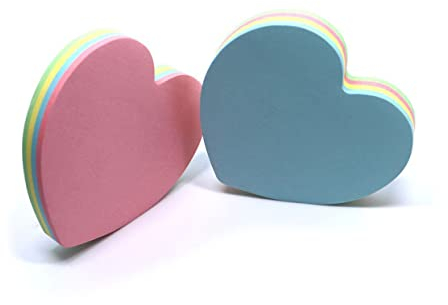 STOBOK 2 Stück Notizblöcke Für Kinder Rubbel-Notizblöcke Für Kinder Aufkleber Für Kinder Große Herzen Niedliche Selbstklebende Farbige Regenbogen-Klebeblöcke Haftblöcke 3 X 3