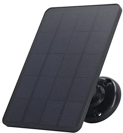 Panneau Solaire pour Caméra de sécurité, Panneau Solaire étanche 10 W, Panneau Solaire à Port Micro USB, pour Caméra de sécurité Extérieure (Noir)