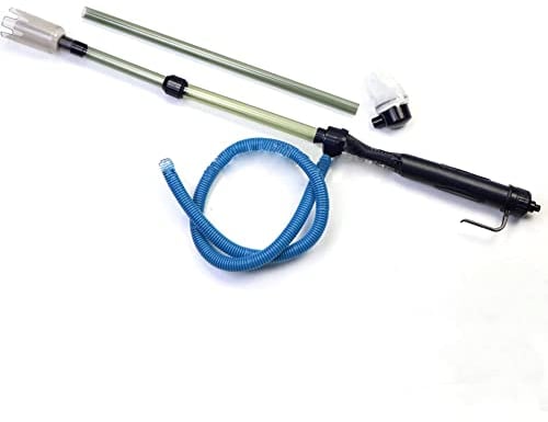 Electric Aquarium Gravel Cleaner Battery Powered Fish Tank Vacuum Syphon Pump Water Filter Automatic Siphon Drainer Cleaning Tool, Blue