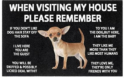 Clicitina Chihuahua Door Mat Kitchen Bathroom Dog Indoor Monologue Doormat Funny Cute Welcome Friends Doormat FSy638 (A, One Size)
