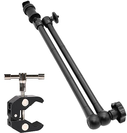 Magic Arm Mount, Articulating Arm, Camera Field Monitor Mount, Thread Screw and Super Clamp, Magic Arm for Camera Cage/Clamp Mount (20 inch Magic Hand)