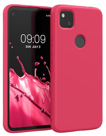 kwmobile Housse Compatible avec Google Pixel 4a Coque - Housse de téléphone Souple et Fine en TPU Silicone - Awesome Pink